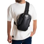Newish Polo Erkek Şifreli Kilitli Su Geçirmez Sling Bag Çapraz Omuz ve Sırt Çantası - NEWPOLO404 - Siyah - Antrasit
