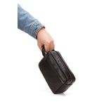 Newish Polo Erkek Siyah Hakiki Deri Portföy Clutch Kozmetik Bakım ve Günlük El Çantası