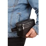 Newish Polo Erkek Siyah Hakiki Deri Portföy Clutch Traş Kozmetik Bakım ve Günlük El Çantası new278