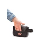 Newish Polo Erkek Siyah Hakiki Deri Portföy Clutch Traş Kozmetik Bakım ve Günlük El Çantası