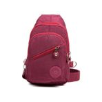 Newish Polo Kadın Bordo Krinkıl Kumaş Bodybag Çapraz Göğüs ve Omuz Çantası