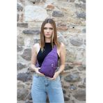 Newish Polo Kadın Krinkıl Kumaş Bodybag Çapraz Göğüs ve Omuz Çantası new126 - Mor