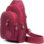 Newish Polo Kadın Krinkıl Kumaş Bodybag Çapraz Göğüs ve Omuz Çantası newpolo126 - Bordo