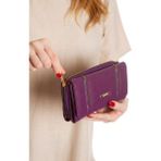 Newish Polo Kadın Vegan Deri Telefon Bölmeli Cüzdan ve Kartlık - NEW394 - Mor