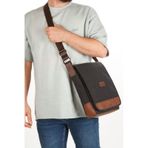 Newish Polo Kanvas Kumaş Kolej Erkek Postacı Çanta new262 Siyah
