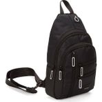 Newish Polo Kumaş USB Kulaklık Çıkışlı Bodybag Göğüs ve Omuz Çantası - Siyah