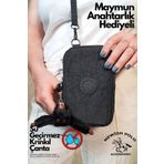 Newish Polo Su Geçirmez Siyah Renk Mini Peluş Maymun Anahtarlı Cep Telefonu Taşıma Omuz Çantası