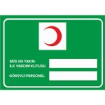 NewJargon Size En Yakın Yardım Kutusu Levhası - Sac Malzeme 50X70 cm - 50 x 70 cm