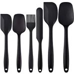Newk Dayanıklı Silikon Spatula Seti, 6 Parça Set, Yapışmaz Kauçuk Spatula Mutfak Gereçleri Paslanmaz Çelik Çekirdekli, Pişirme Karıştırma, Bulaşık Makinesinde Yıkanabilir Fırın, Siyah