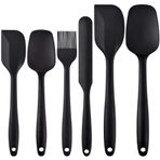 Newk Isıya Dayanıklı Silikon Spatula Seti, 6 Parça Set, Yapışmaz Kauçuk Spatula Mutfak Gereçleri Paslanmaz Çelik Çekirdekli, Pişirme ve Karıştırma, Bulaşık Makinesinde Yıkanabilir Fırın, Siyah