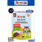 NewKid Organik Siyez Unu ve Organik Yulaflı, Tereyağlı, Kakaolu Bebek ve Çocuk Bisküvisi, 200 g X 5