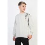 NEWKİDS Fermuarlı Respect Baskılı Gri Erkek Çocuk Sweatshirt