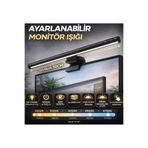 newnet Profesyonel 50 CM Ayarlanabilir LED Monitör Işığı, Göz Korumalı Renk Sıcaklığı Ayarlı Alüminyum Monitör Lambası