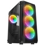 Newnet X-Racer Temperli Camlı 600W Psu Bilgisayar Kasası 4X12CM Rgb Fan Mid-Tower Gaming Oyuncu Kasası
