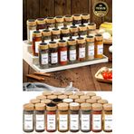 NEWNOW 12 Li Yuvarlak Baharatlık, Bambu kapaklı Serpme başlıklı Baharatlık 90 ml