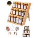 NEWNOW 15 Adet Baharat Kavanozu Ayaklı Baharat Standlı, Serpme Başlıklı Baharatlık, Etiketli 120 ml