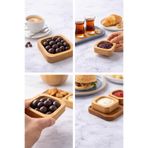 NEWNOW 6 lı Mini Bambu Sosluk Lokumluk 6,5 cm – Doğal Ahşap Sunumluk Çerezlik