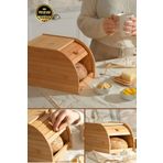 NEWNOW Bambu Ekmek Kutusu, Ekmeklik Dolabı , Dar alan Bambu Ekmeklik 27 * 20 cm
