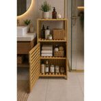 NEWNOW Pinterest Bambu Banyo Dolabı Raflı Kapaklı Çok Amaçlı Organizer | Doğal Ahşap Depolama Ünitesi
