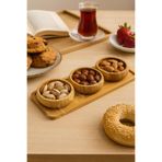 NEWNOW SnackSet Bambu 3’lü Standlı Çerezlik Seti |Kuruyemiş Sunum Kabı | Şık Servis ve İkramlık