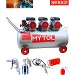 Newomax 100 Litre Yağsız Sessiz Kompresör + 5 Parça Havalı Alet Seti | Monofaze