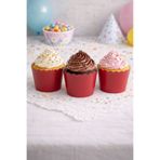 NEWPARİ Kırmızı Renk Temalı Cupcake & Muffin Kek Kalıbı Fırında Dağılmaz (25'li adet)