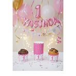 NEWPARİ Pembe 1 Yaşında Temalı Cupcake & Muffin Kek Kalıbı Fırında Dağılmaz (25'li adet)