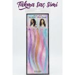 NEWPARİ Sentetik Hair Tinsel Kaynak Saç (Renkli) - Saç Ve Toka 5'li (30 Cm)