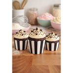 NEWPARİ Siyah Beyaz Temalı Cupcake & Muffin Kek Kalıbı Fırında Dağılmaz (25'li adet)