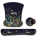 newplenty Mouse Pad Bilek Desteği Klavye Bilek Dinlenme Seti, Bardak Altlığı ile Ergonomik Jel Mouse Pad, Bilgisayar Ev Ofis için Kaymaz Taban Mousepad Kolay Yazma ve Ağrı kesici (53111)