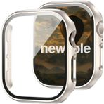 NewPole Apple Watch 10 46MM Ekran Koruyucu Kırılmaz Cam ve Tam Kaplayan Kasa Koruyucu Kılıf - Yüksek Hassasiyetli