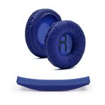 NewPole JBL İle Uyumlu Kulaklık Pedi Kafa Bandı ve 2 Adet Yumuşak Kulaklık Süngeri JBL Tune 450BT 460BT 500BT 510BT 520BT 600 T250 JR300 ile Uyumludur (Koyu Mavi)