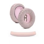 NewPole JBL İle Uyumlu Kulaklık Pedi Kafa Bandı ve 2 Adet Yumuşak Kulaklık Süngeri JBL Tune 450BT 460BT 500BT 510BT 520BT 600 T250 JR300 ile Uyumludur (Pembe)
