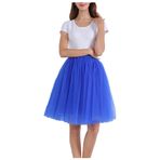 newrong 5 Katmanlı Örgü Yarım Vücut Etek Kabarık Etek Tütü Etek Çok Katmanlı Yarım Vücut Etek, mavi (Royal Blau), One Size
