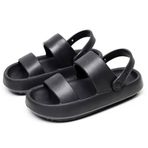 Newrong Flip Flop İki Aşınma Yumuşak Siyah Kadın Sandalet