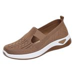 newrong Kadın Sneakers Nefes Rahat Yumuşak Taban Rahat Rahat Örgü Ayakkabı, Kahve, 40 EU