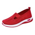 newrong Kadın Sneakers Nefes Rahat Yumuşak Taban Rahat Rahat Örgü Ayakkabı, Kırmızı, 39 EU