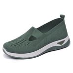 newrong Kadın Sneakers Nefes Rahat Yumuşak Taban Rahat Rahat Örgü Ayakkabı, Koyu yeşil, 40.5 EU