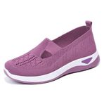 newrong Kadın Sneakers Nefes Rahat Yumuşak Taban Rahat Rahat Örgü Ayakkabı, Mor, 36 EU