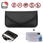 Newseego RFID sinyal engelleyici çanta | 2 x RFID kredi kartı kılıfı, Keyless Go koruma araba anahtarı, cep telefonu için Faraday çantası, radyasyon koruması çanta kablosuz anahtar koruyucu (siyah)