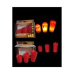 NEWSTORE HOME 3'lü Kırmızı Erimiş Görünümlü Led Pilli Kırmızı Müm