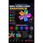 Newstore Home 5 Renk LED Işıklı Stres Çarkı Klavye Anahtarlık – Dönen Rgb Işıklı Mini Spinner Oyuncak