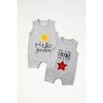 Newteam 2'lü Shine (Parlayın) Erkek Bebek Tulum Seti OEKO-TEX® %100 Pamuk| Yazlık Kolsuz ve Kısa Paça| Ekonomik Fiyatla