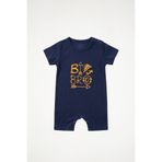 Newteam OEKO-TEX® %100 Pamuk Erkek Bebek Tulumu | Big Bro 'Abi' Desen | Yazlık Kısa Kol ve Kısa Paçalı