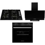 Newton F-17 GLS640 MFA400 2'li Siyah Cam Ankastre Set