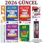 Newton Yayınları 8. Sınıf All Star Tüm Dersler Soru Bankası Seti 4 Kitap+Tikky 0.7 mm Kalem Seti+Sezgistore Ayraç Cet