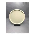 NEWTREND Züccaciye 30 Cm Mat Krem Metal Yuvarlak Çay, kahve, pasta Servis Tepsisi Dekoratif sunum Tepsisi