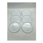 NEWTREND Züccaciye 6'lı Metal Yuvarlak Çay, kahve, pasta Servis Tepsisi Dekoratif sunum Tepsisi Beyaz 24 cm