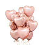 NEWUPZSI 20 adet pembe altın kalp balon, sevgililer günü, 18 inç kalp şeklinde, helyum balonu, kalp balon, pembe altın aşk balonları, kalp balon, helyum, düğün, nişan için uygun