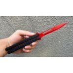 Nexa Plastik Antrenman Kelebeği -3d Baskık- Kelebek Bıçak - Cosplay Ürünü - Kolay Sallanır Plastik Bıçak - Siyah - Kırmızı